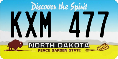 ND license plate KXM477