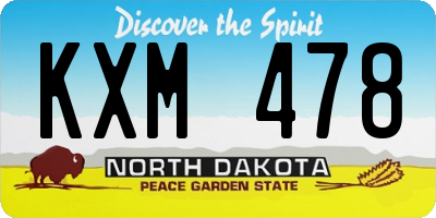 ND license plate KXM478
