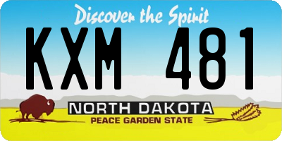 ND license plate KXM481