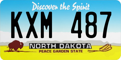 ND license plate KXM487