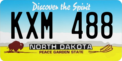 ND license plate KXM488