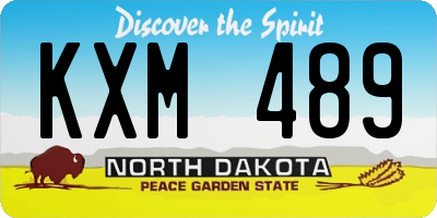 ND license plate KXM489