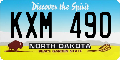 ND license plate KXM490