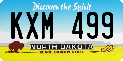 ND license plate KXM499