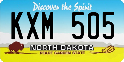 ND license plate KXM505