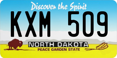 ND license plate KXM509