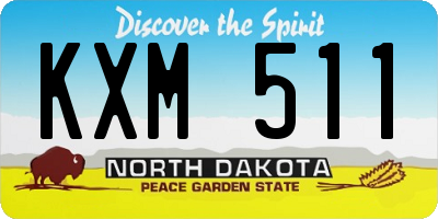 ND license plate KXM511
