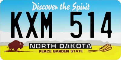 ND license plate KXM514