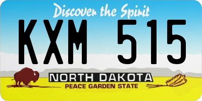 ND license plate KXM515