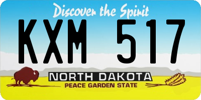 ND license plate KXM517