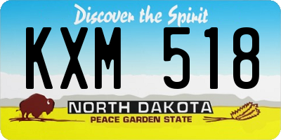 ND license plate KXM518