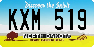ND license plate KXM519