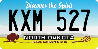 ND license plate KXM527