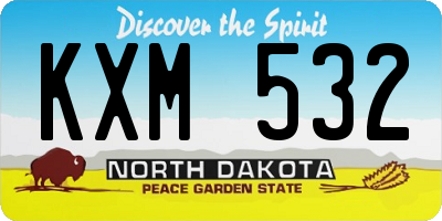 ND license plate KXM532