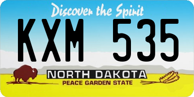 ND license plate KXM535