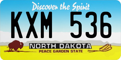 ND license plate KXM536