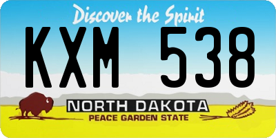 ND license plate KXM538