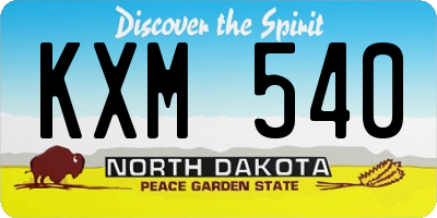 ND license plate KXM540