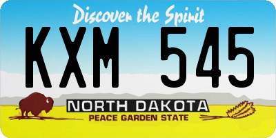 ND license plate KXM545
