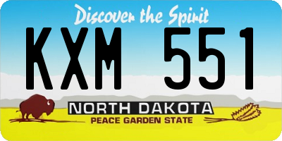 ND license plate KXM551