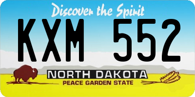 ND license plate KXM552