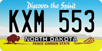 ND license plate KXM553