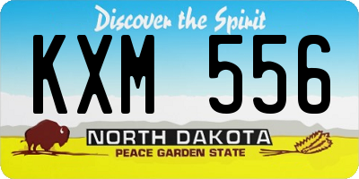 ND license plate KXM556