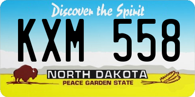 ND license plate KXM558