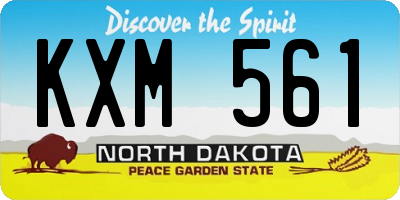 ND license plate KXM561