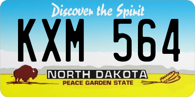 ND license plate KXM564