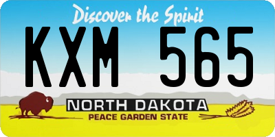 ND license plate KXM565