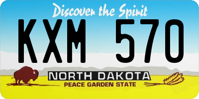 ND license plate KXM570