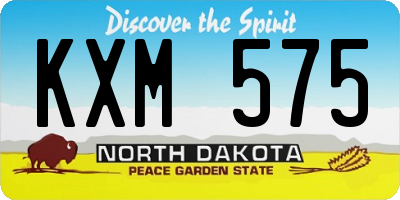 ND license plate KXM575