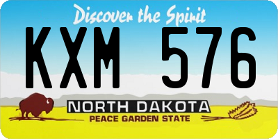 ND license plate KXM576