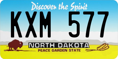 ND license plate KXM577