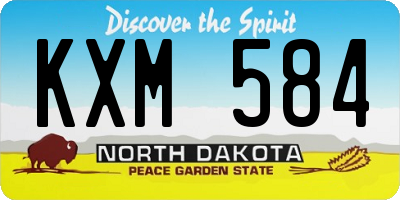 ND license plate KXM584