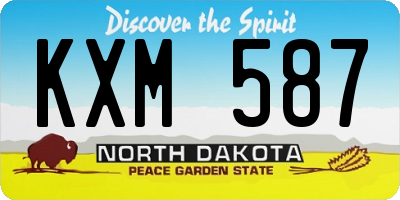 ND license plate KXM587