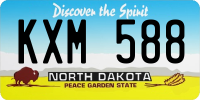 ND license plate KXM588