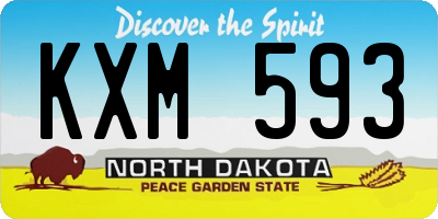 ND license plate KXM593