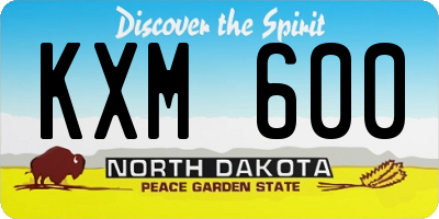 ND license plate KXM600