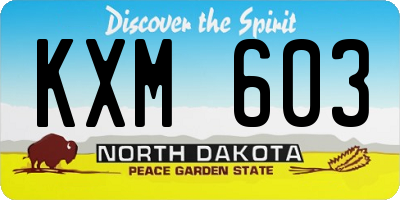 ND license plate KXM603