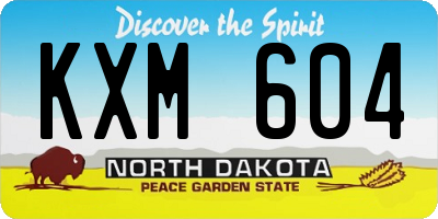 ND license plate KXM604