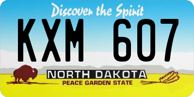 ND license plate KXM607