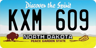 ND license plate KXM609
