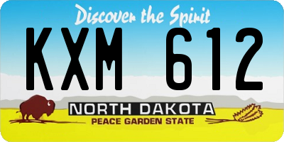 ND license plate KXM612