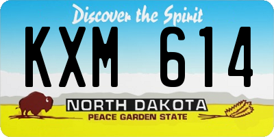 ND license plate KXM614