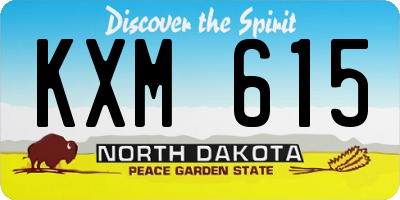 ND license plate KXM615