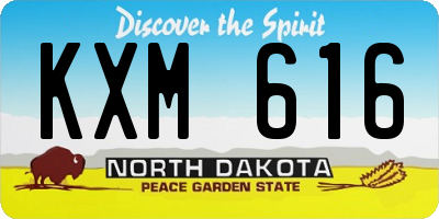 ND license plate KXM616