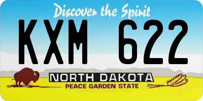 ND license plate KXM622