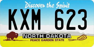 ND license plate KXM623